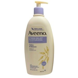Aveeno Stress Relief Moisturizing Lotion Lavender Purple, Pump Bottle 18oz